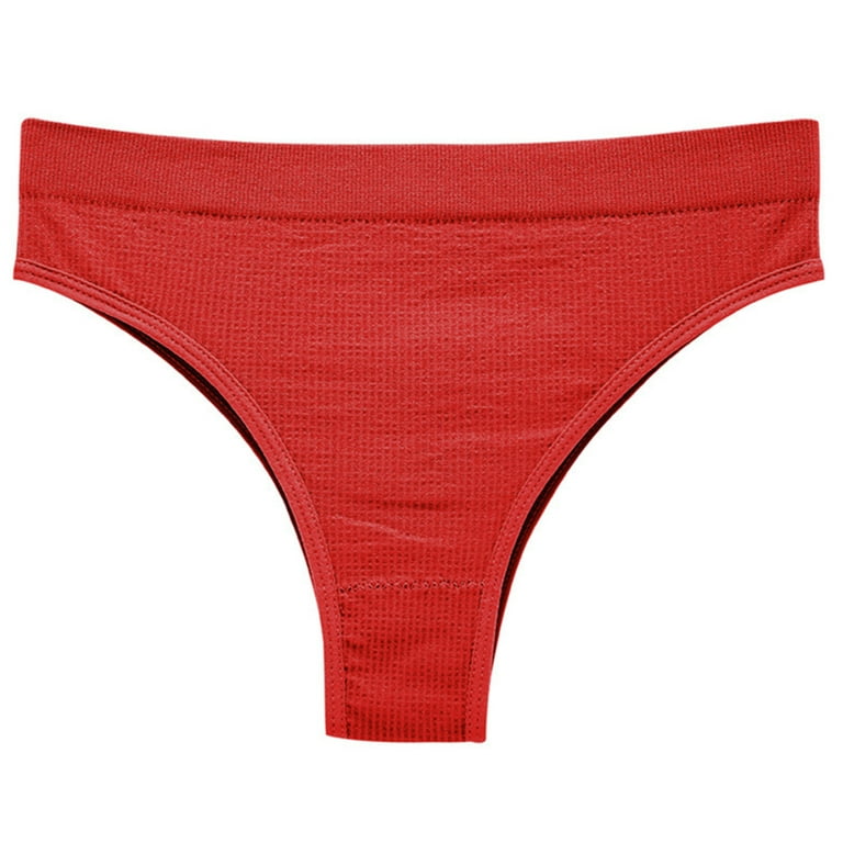 Cotton Thongs For Women Breathable Women's Pure Stretch Thong Stretch One  French Cut Brief L Red