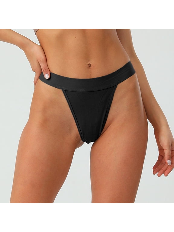Cotton Thongs for Women ZDNIXIAN Womens Cotton Flat Leg Briefs Breathable Mid Waist Seamless Underwear