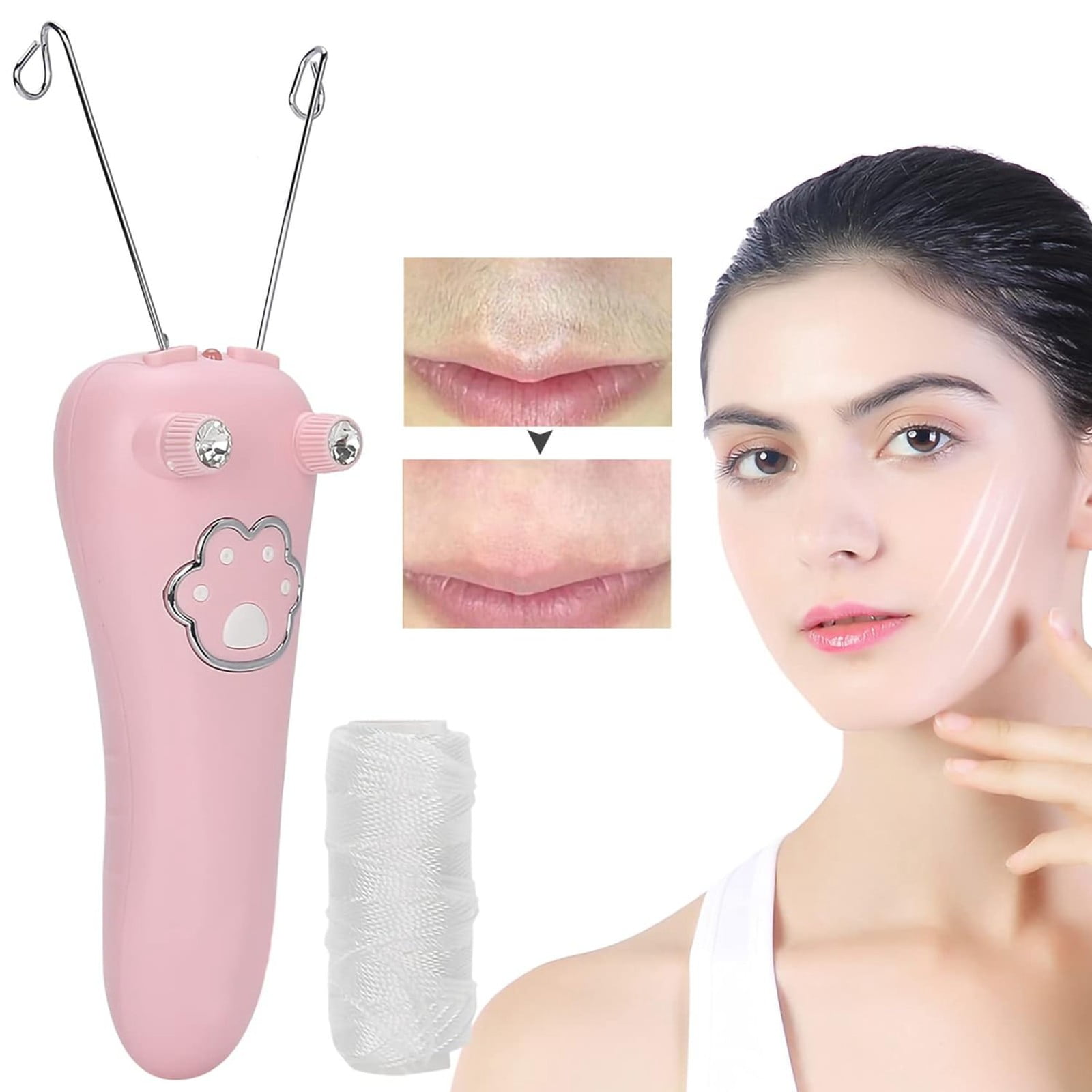 Cotton Thread Epilator Cordless Electric Facial Threading Hair Removal