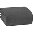 thumbnail image 1 of Cotton Throw Blanket King Size-Soft and Breathable Herringbone Weave 100% Cotton Blanket for Bed, Couch, Travel Car & Airplane-90x108 in, Grey, 1 of 13