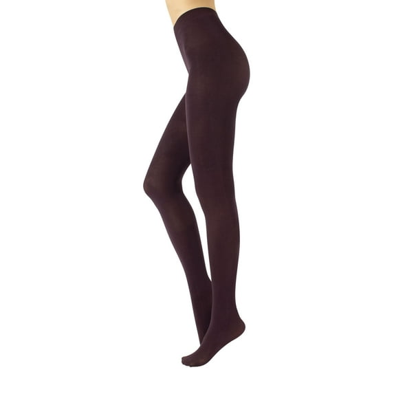 Cotton Tights | Soft & Warm Winter Pantyhose | 100 Den | S M L Xl | Made In Italy | (L/XL, Wine)