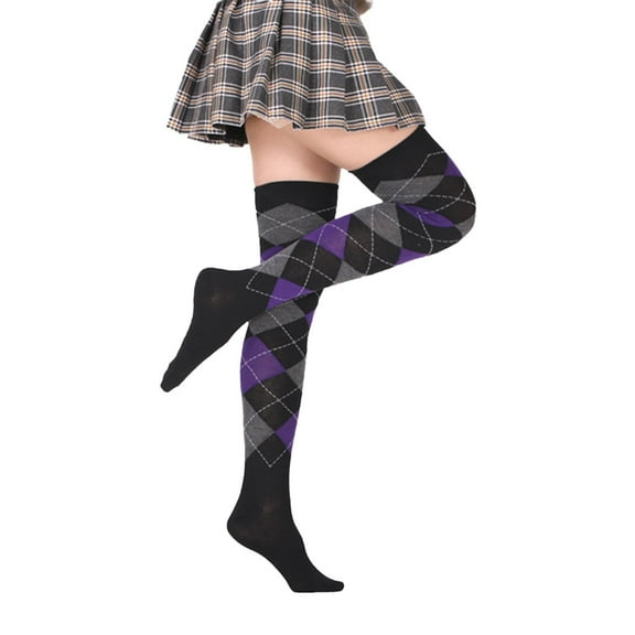 Cotton Tights Thick Tights for Women Winter Women Diamond Plaid High Elasticity Over Knee Socks Fashion Over Knee Socks Leggings Garter Belt