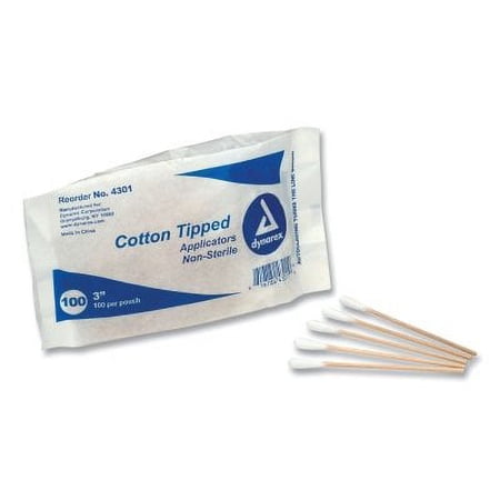 Cotton Tipped Applicators, 3 In, 100 Per Bag | Bundle of 2 Bags