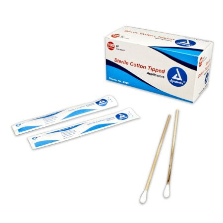 Cotton Tipped Applicators By Dyanarex, Sterile, 6 Inches - 2 / Pouch, 100 / Box