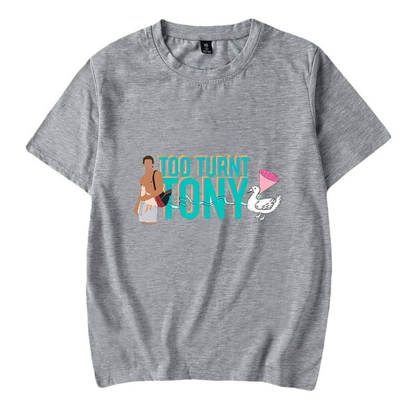 Cotton TooTurntTony Fan T-Shirt - Short Sleeve Printed Casual Street Fashion for Men & Women