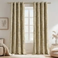 thumbnail image 1 of NICETOWN 100% Blackout Curtains for Bedroom, Noise Reducing Thermal Insulated Silver Branch Curtain, Grommet Blackout Curtains for Patio Sliding Glass Door 2 Panels, 52 x 63 Inch, Biscotti Beige), 1 of 10