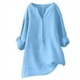 thumbnail image 1 of Cotton Tops For Women Blouses for Women Dressy Casual 3/4 Length Sleeve Womens Tops Trendy, 1 of 4