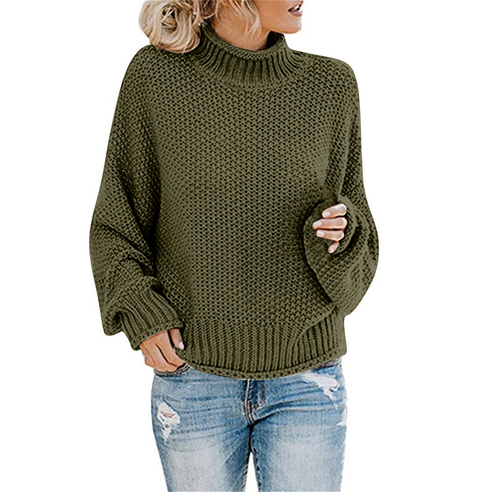 Cotton Tops Turtleneck Big & Tall Women's Pullover Sweater, Women's ...