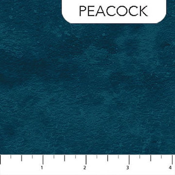 Cotton Toscana Suede-Look Marbled Blender Peacock Blue Cotton Fabric Print by the Yard (9020-620)