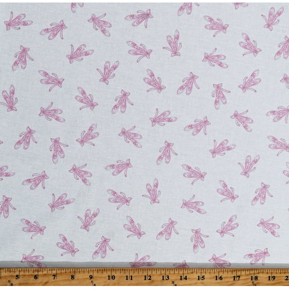 Cotton Tossed Pink Ballet Slippers Glitter Ballerinas You Are Tutu Sweet White Cotton Fabric Print by the Yard (KIDZ-CM1220-WHITE)