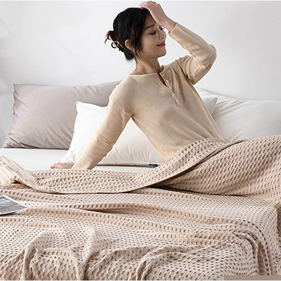 Cotton Towel Blanket - Extra Soft All Cotton Gauze Cover Blanket | Lightweight & Breathable | 150 x 200cm | Machine Washable | Solid Color