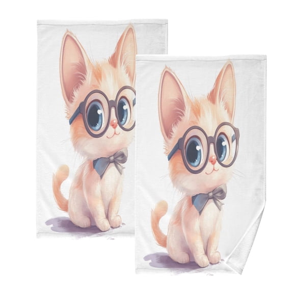 Cotton Towel Two-Piece 16x28 Inch One Sizex2 Face Towel Set Towel Set Cotton Hand Bath Towel Bathroom Beach Adorable Dog