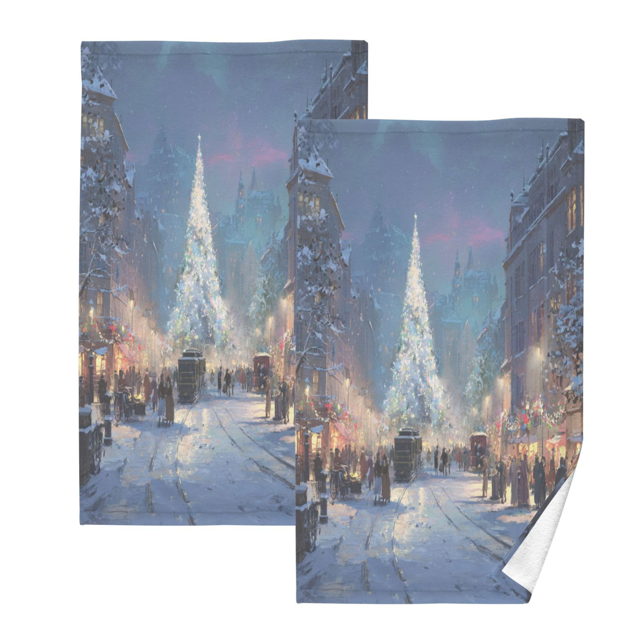 Cotton Towel Two-Piece 16x28 Inch One Sizex2 Face Towel Set Towel Set Cotton Hand Bath Towel Bathroom Beach Aurora