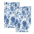 thumbnail image 1 of Cotton Towel Two-Piece 16x28 Inch One Sizex2 Face Towel Set Towel Set Cotton Hand Bath Towel Bathroom Beach Big Dark Blue Flowers, 1 of 8