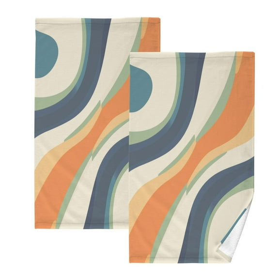 Cotton Towel Two-Piece 16x28 Inch One Sizex2 Face Towel Set Towel Set Cotton Hand Bath Towel Bathroom Beach Colorful Stripes