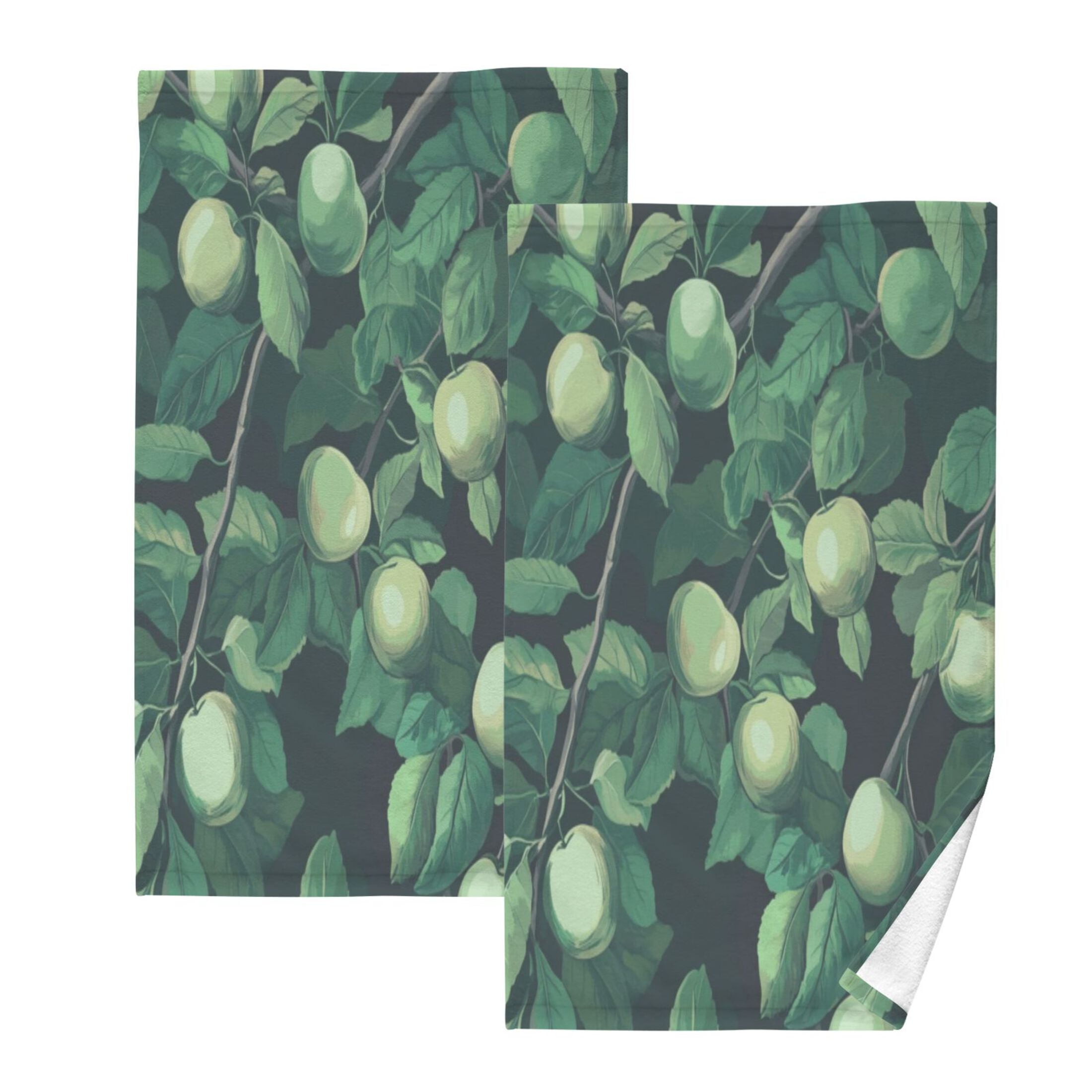 Cotton Towel Two-Piece 16x28 Inch One Sizex2 Face Towel Set Towel Set Cotton Hand Bath Towel Bathroom Beach Green Plum