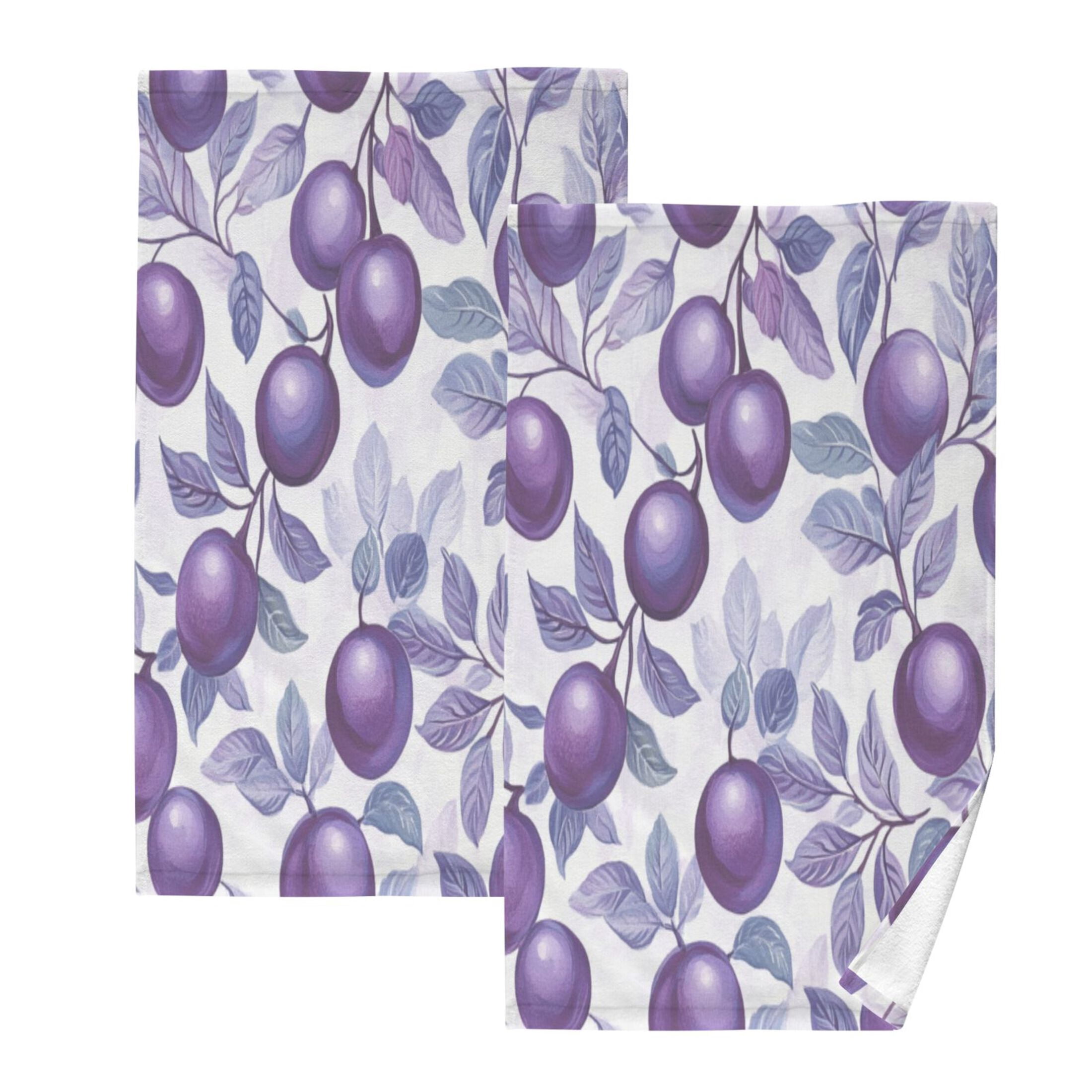 Cotton Towel Two-Piece 16x28 Inch One Sizex2 Face Towel Set Towel Set Cotton Hand Bath Towel Bathroom Beach Large Purple Plum