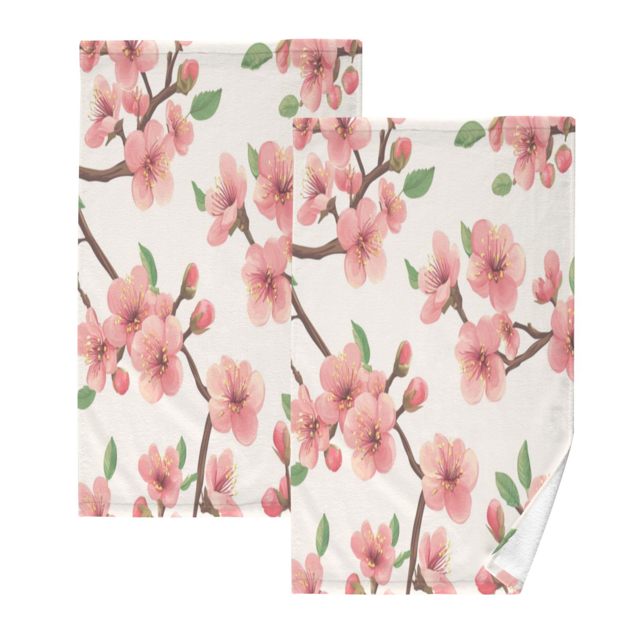 Cotton Towel Two-Piece 16x28 Inch One Sizex2 Face Towel Set Towel Set Cotton Hand Bath Towel Bathroom Beach Lovely Pink Plum Seamless
