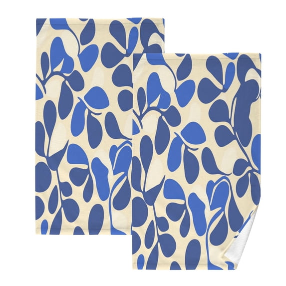 Cotton Towel Two-Piece 16x28 Inch One Sizex2 Face Towel Set Towel Set Cotton Hand Bath Towel Bathroom Beach Pretty Blue Pattern