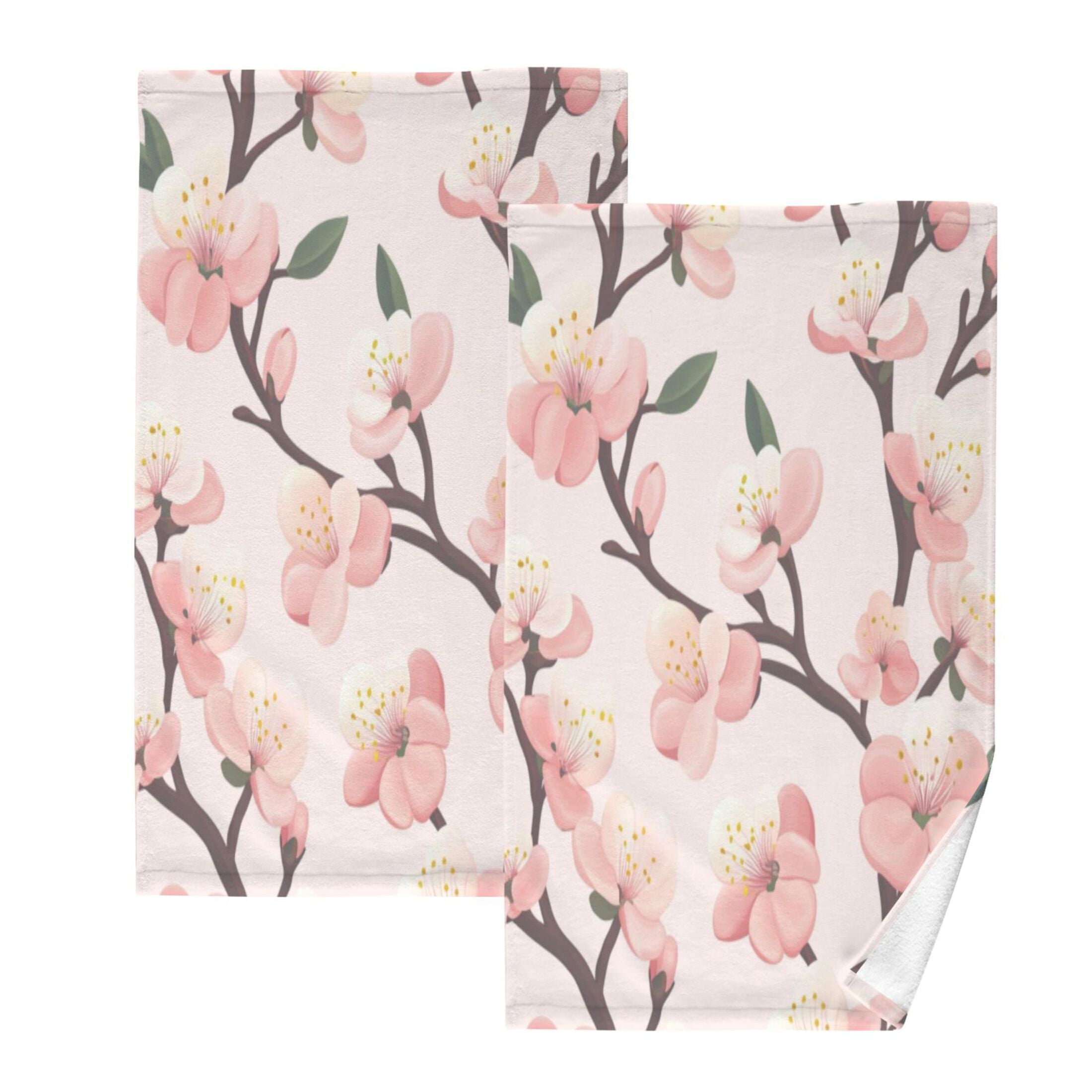 Cotton Towel Two-Piece 16x28 Inch One Sizex2 Face Towel Set Towel Set Cotton Hand Bath Towel Bathroom Beach Pretty Pink Plum Seamless