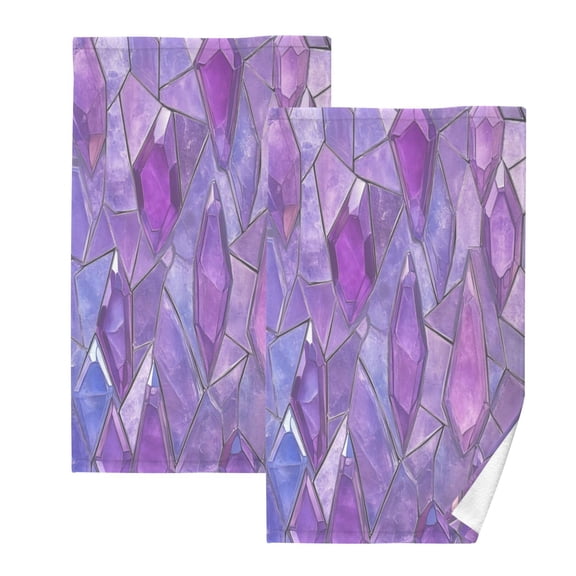 Cotton Towel Two-Piece 16x28 Inch One Sizex2 Face Towel Set Towel Set Cotton Hand Bath Towel Bathroom Beach Purple Gem