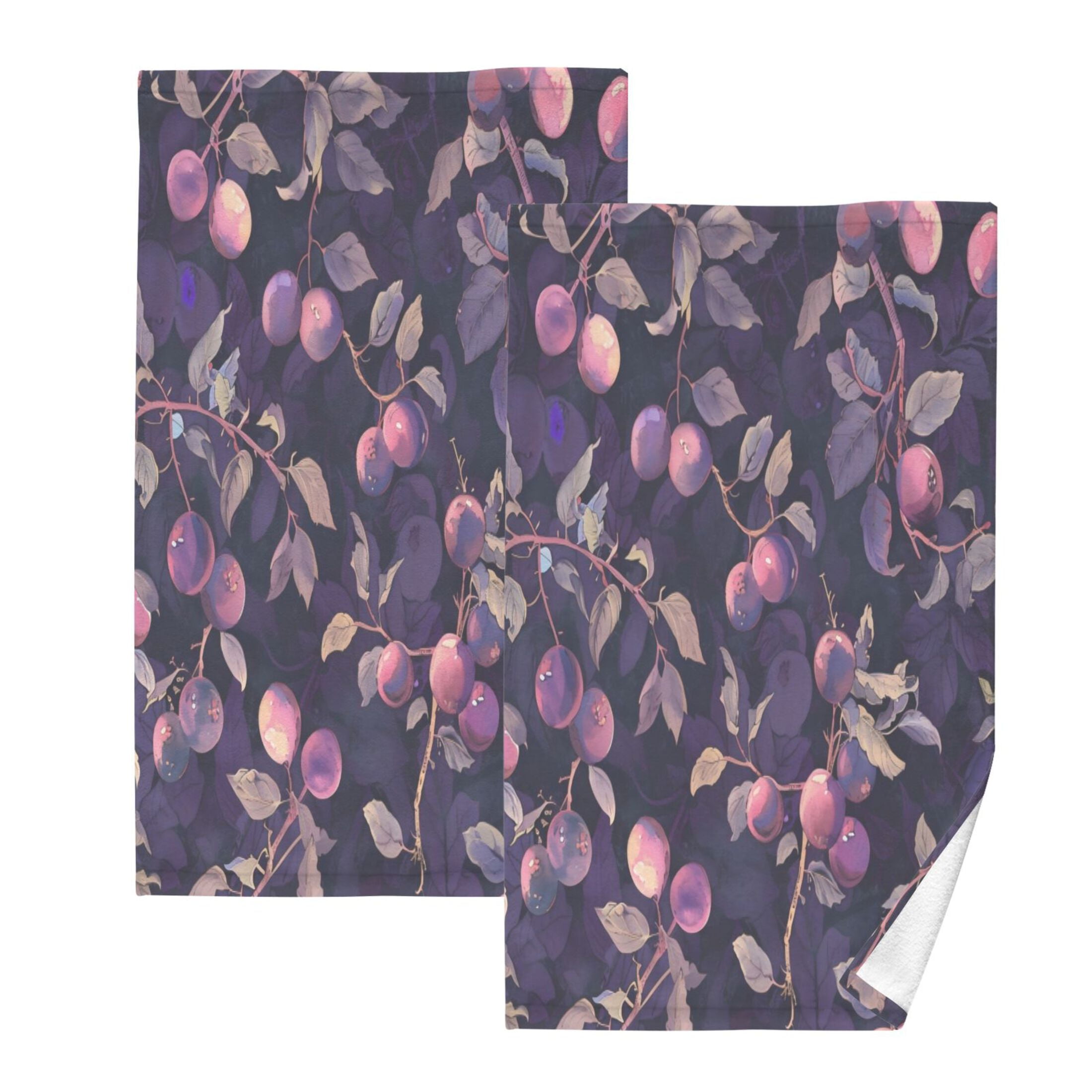 Cotton Towel Two-Piece 16x28 Inch One Sizex2 Face Towel Set Towel Set Cotton Hand Bath Towel Bathroom Beach Purple Plum
