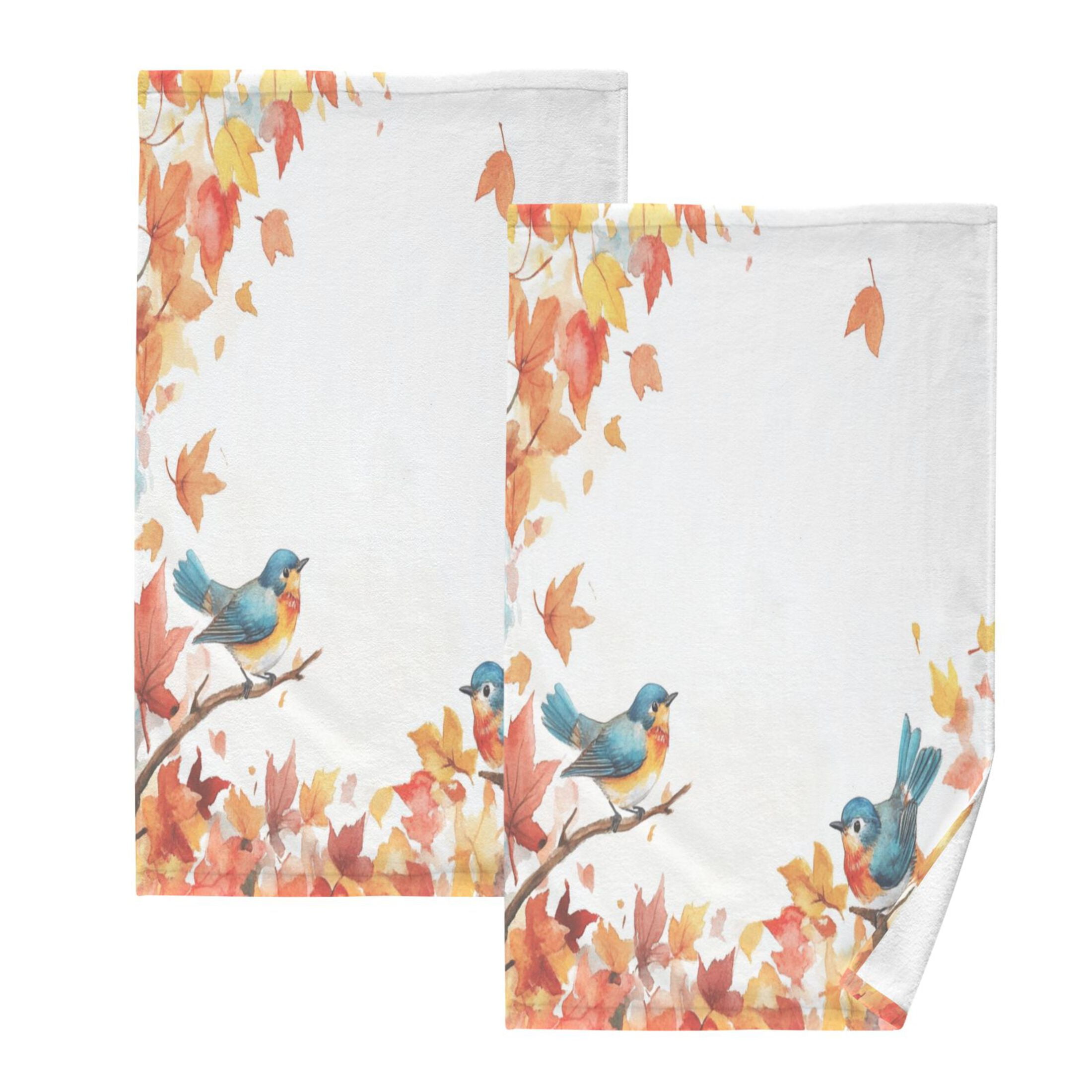 Cotton Towel Two-Piece 16x28 Inch One Sizex2 Face Towel Set Towel Set Cotton Hand Bath Towel Bathroom Beach The Blue Bird