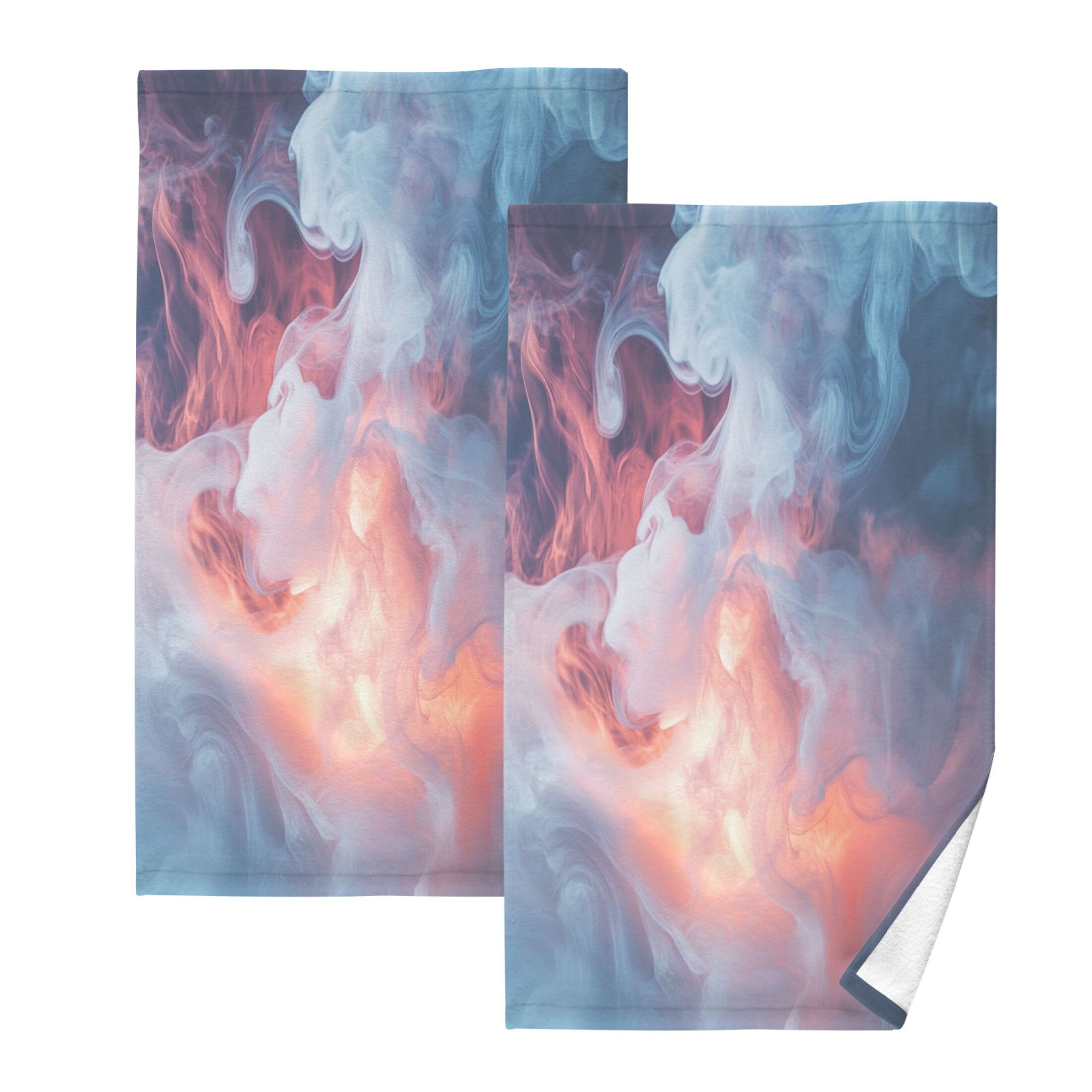 Cotton Towel Two-Piece 16x28 Inch One Sizex2 Face Towel Set Towel Set Cotton Hand Bath Towel Bathroom Beach White Smoke