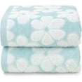 thumbnail image 1 of Cotton Towels for Bathroom Decor with Floral Jacquard, Super Soft and Absorbent Bath Towel Set of 2, Large Size 27.5x55 Inches, 1 of 15