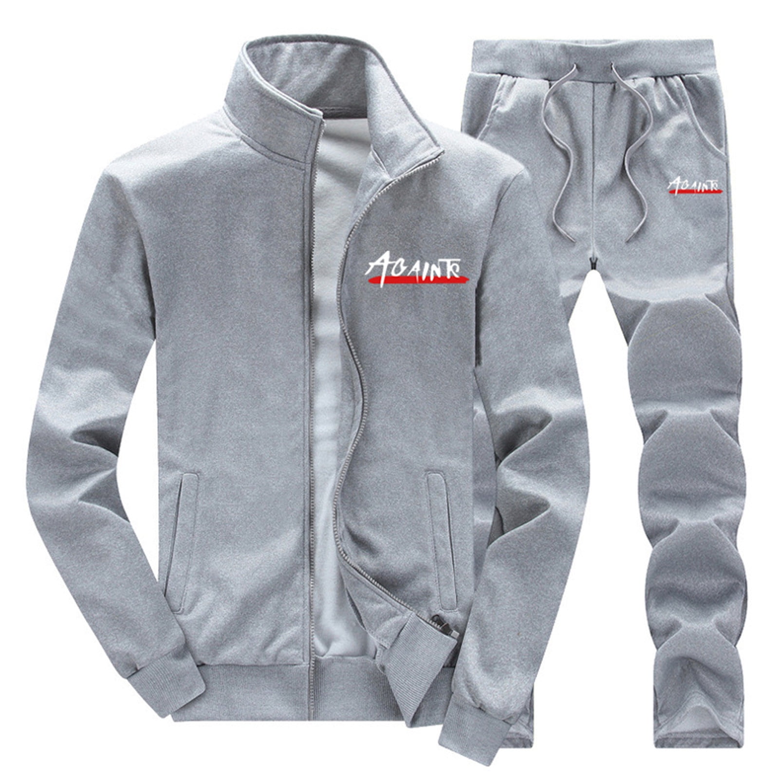 Printed cotton fleece tracksuit