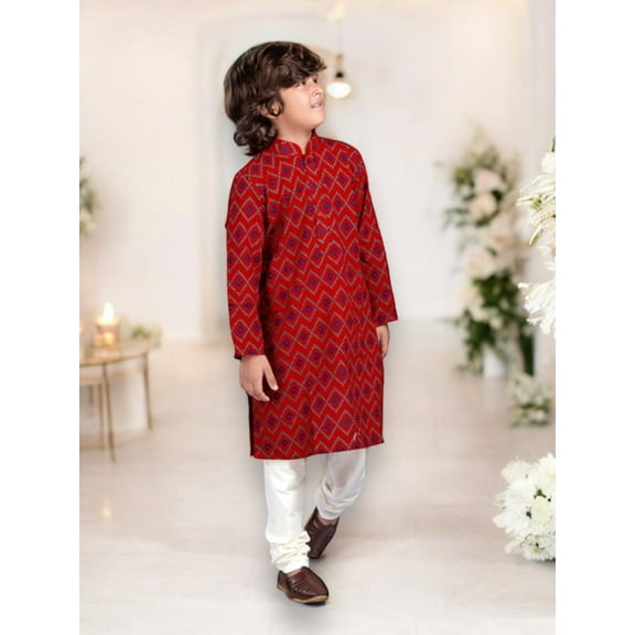 Cotton Traditional Kurta Pajama Set for Boys, Cultural Wear