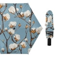 thumbnail image 1 of Cotton Tree Oil Painting All Weather Umbrella Triple Folding Parasol 6 Ribs UV Protection Portable, 1 of 8