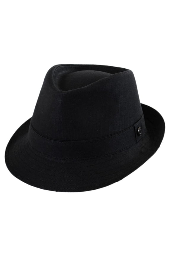 Cotton Trilby Fedora Hat - XXL - Black
