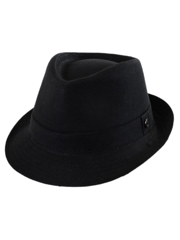 Cotton Trilby Fedora Hat - XXL - Black