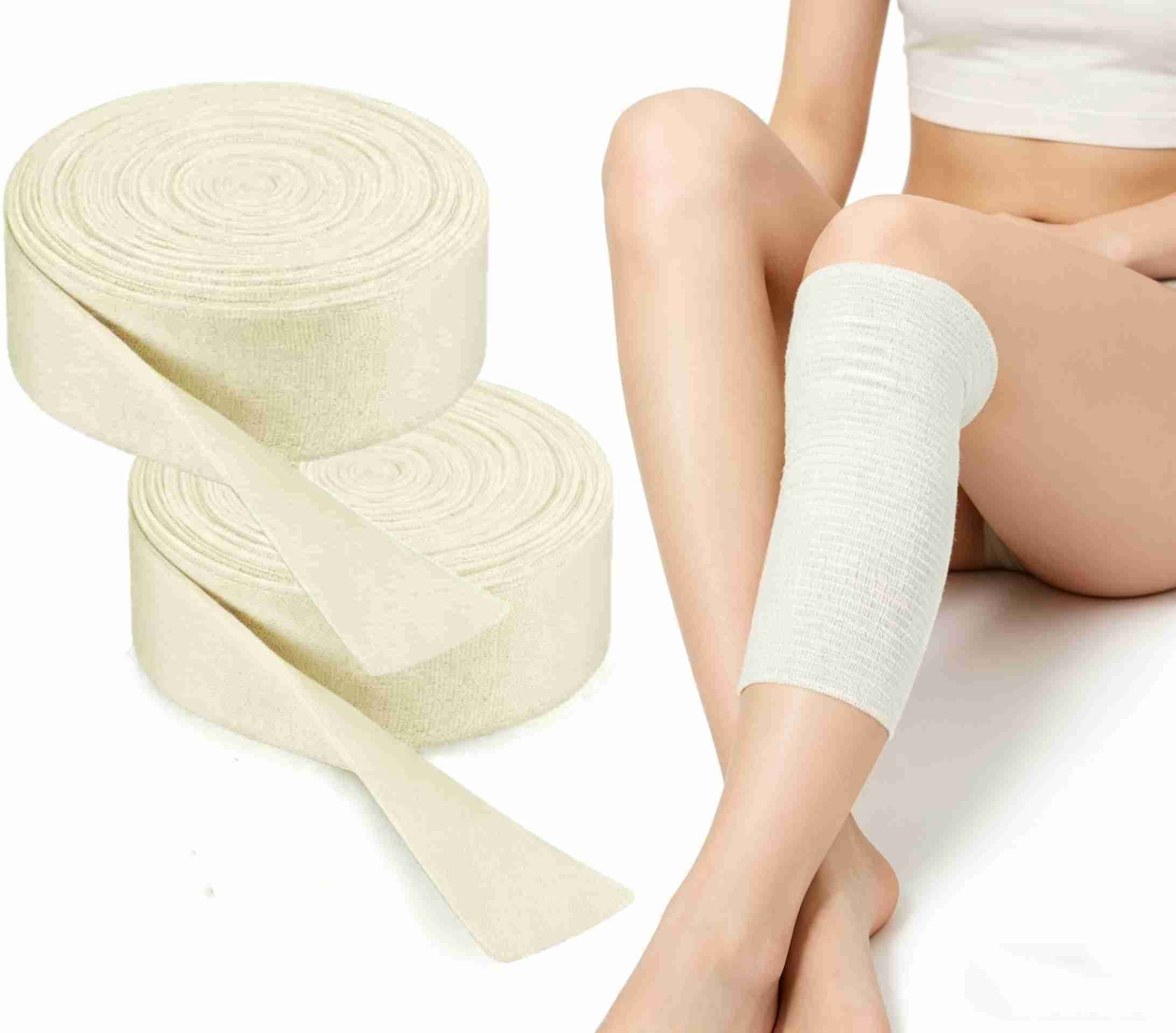 Cotton Tubular Stockinette Gauze Roll Tubular Arm Stocking Elastic Leg Stockinette Tubing Compression Tube Sleeve Bandage for Cast Plaster Comfort Wear Sweat Absorbent(2 Rolls, 2 inch x 11 Yard)