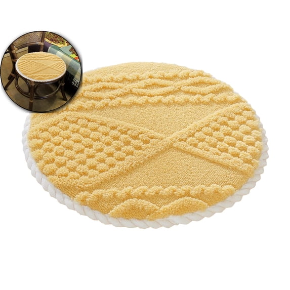 Cotton Tufted Bath Rug, Extra Soft and Absorbent Bath Rug, Bath Mat, Machine Washable, Bath Mat for Bathroom Floor and Tub, 11.8x11.8in