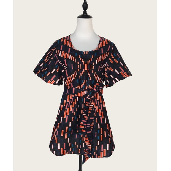 Cotton Tunic Shirt For Women African Wax Print Blouse