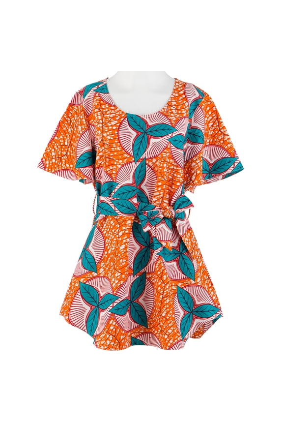 Cotton Tunic Shirt For Women African Wax Print Blouse