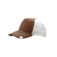 thumbnail image 1 of Cotton Twill Distressed Mesh Trucker Hat, Brown/Stone, 1 of 1