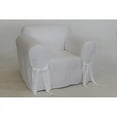 thumbnail image 1 of Cotton Twill One Piece Chair Slipcover in White, 1 of 2
