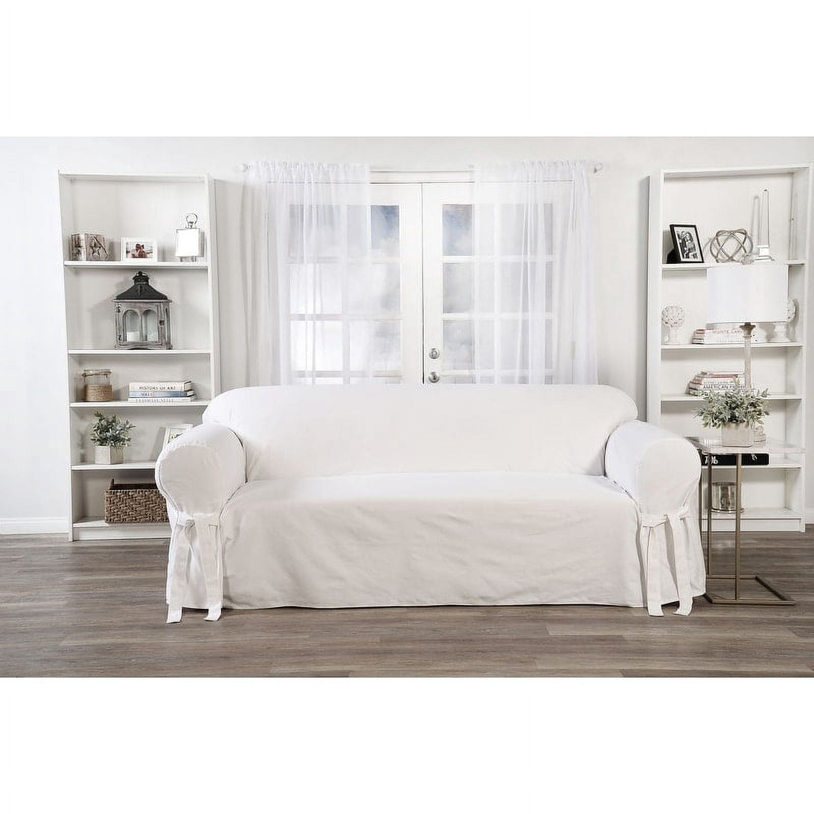 IGBBQ, Cotton Twill One Piece Sofa Slipcover, White, Sofa - Walmart.com