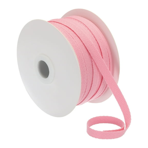 Uxcell Cotton Twill Tape 1/4" 50 Yards Cotton Ribbon Bias Binding Tape for Sewing Gift Wrapping Light Pink
