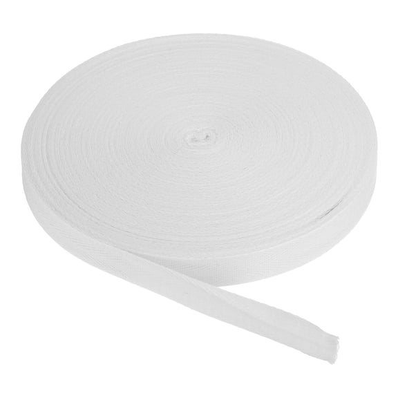 Cotton Twill Tape 1 Inch 50 Yards Cotton Ribbon Bias Binding Tape Herringbone Webbing Trim White