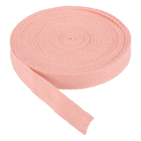 Cotton Twill Tape 5/8" 10 Yards Cotton Ribbon Bias Binding Tape Herringbone Webbing Trim for Sewing Cherry Pink