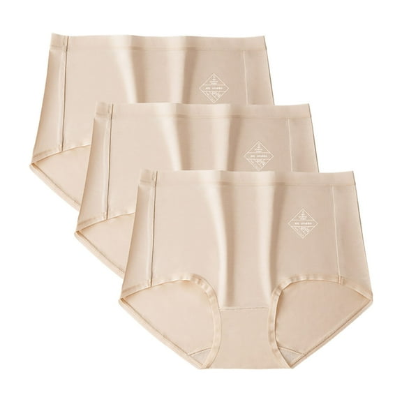 Cotton Underwear Plus Size Full Coverage Underwear, Women's Solid Color Silk Underwear High Waisted Silk Underwear Plain Weave Underwear