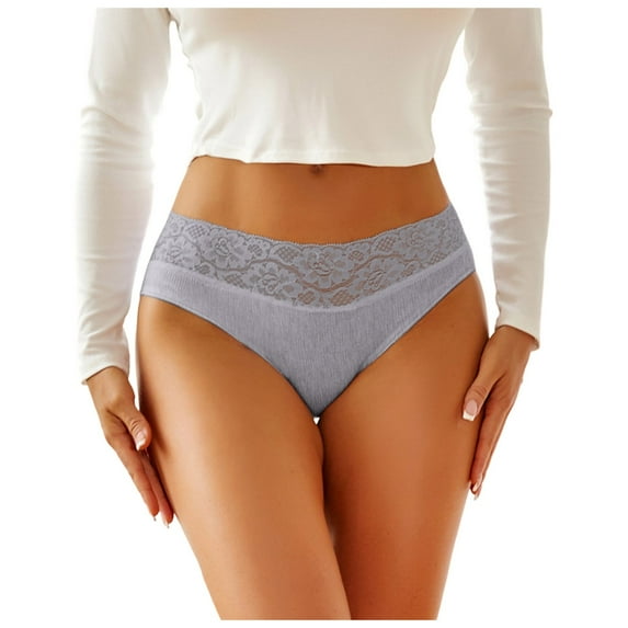 Cotton Underwear Women Lace Waistband Full Briefs Ladies High Leg Knickers For Women Soft Stretch Panties