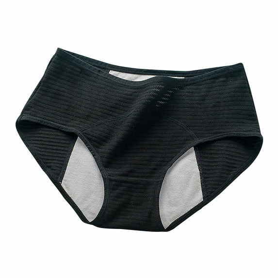 Cotton Underwear Women Pack Cotton High Waisted Briefs Soft Womens Underwear Breathable Panties Period Underpant Brief Cotton Underwear Women Pack Black L