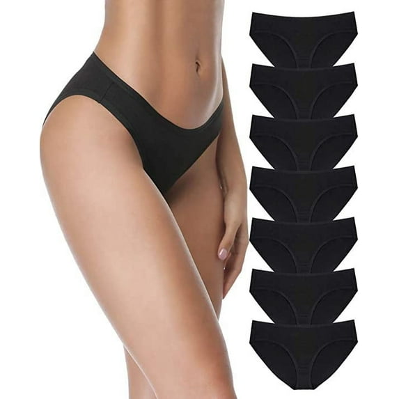 Cotton Underwear for Women 7 Pack Bikini Panties Breathable Ladies Underwear Invisible Hipster Panties Women briefs