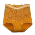 thumbnail image 1 of Cotton Underwear for Women Cheeky Women's Solid Color Lace Panties High Waist Stretchy Large Size Abdomen Lift Cotton Underwear Briefs Yellow XL, 1 of 3