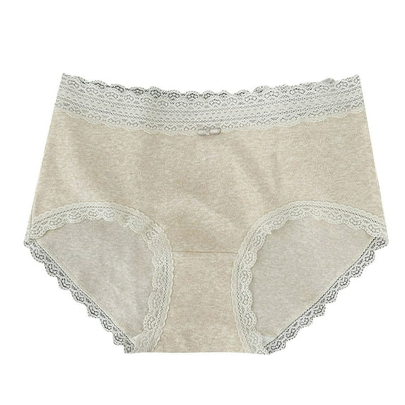 Cotton Underwear for Women Lace Trim High Waisted Full Coverage Panties Soft Stretch Breathable Comfy Seamless Brief